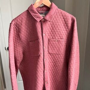 Marine Layer Quilted Shirt Jacket in Red